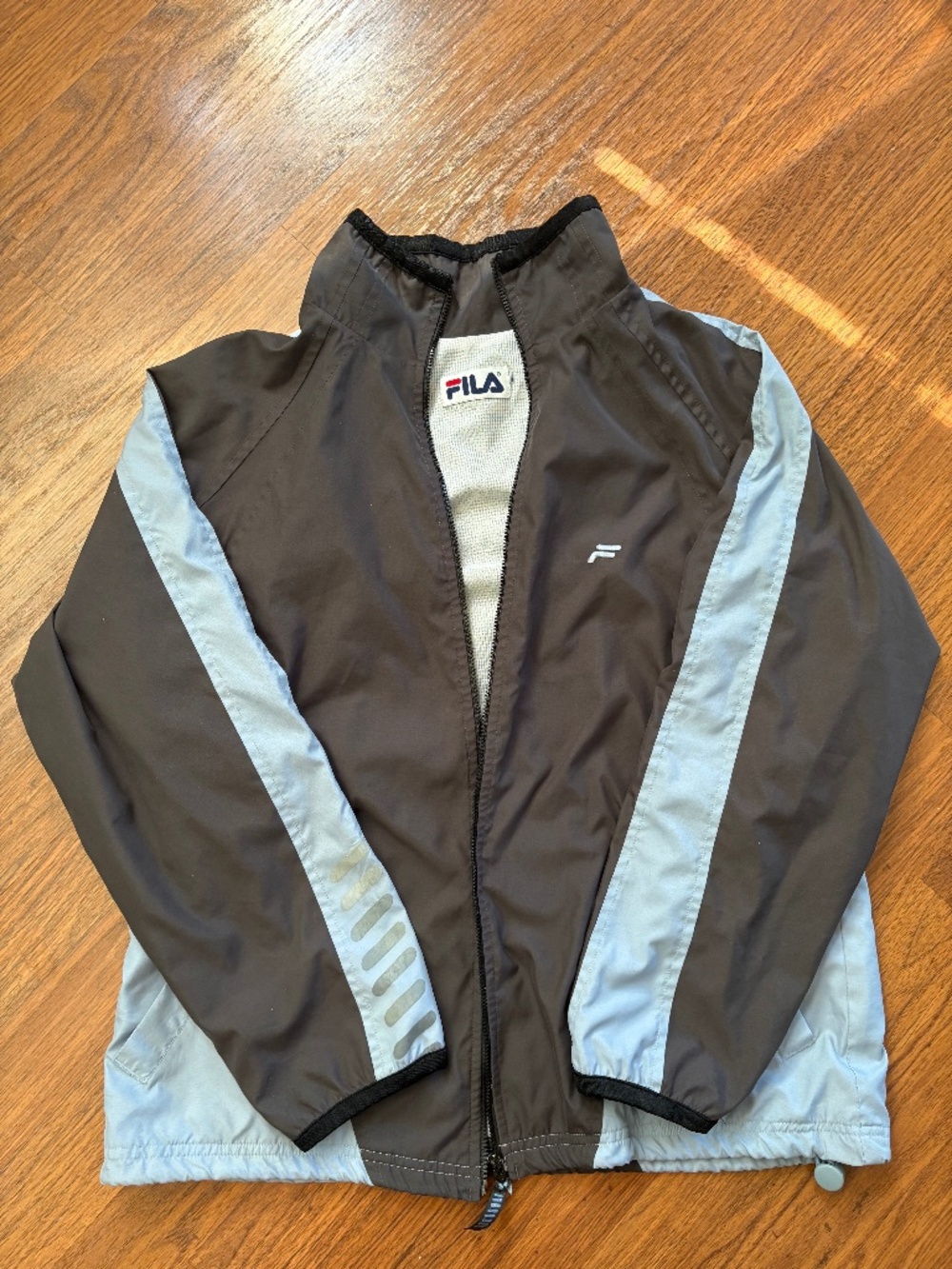 Vintage 90s Fila Windbreaker/Mens Jacket/Blue and Gray/Sports/Small-Medium